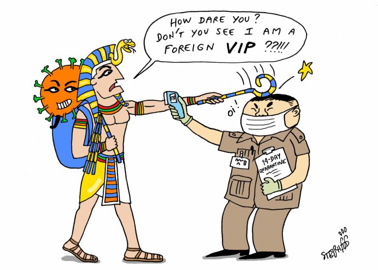 GAVROCHE HEBDO – COUP DE CRAYON: Entre le pharaon et le naga siamois, le coronavirus sème la discorde